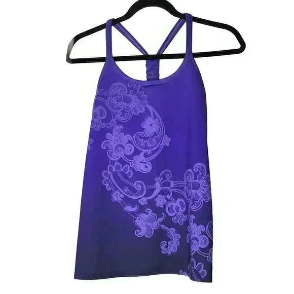 Athleta Pavitra Pansy Purple Stretch Shelf Bra Racerback Sport Top Size M - Picture 2 of 4